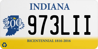IN license plate 973LII