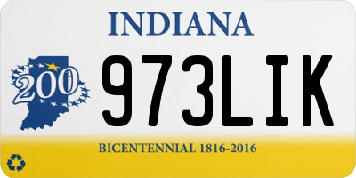 IN license plate 973LIK