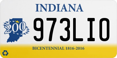 IN license plate 973LIO