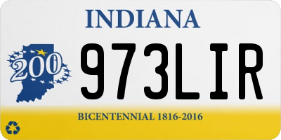 IN license plate 973LIR