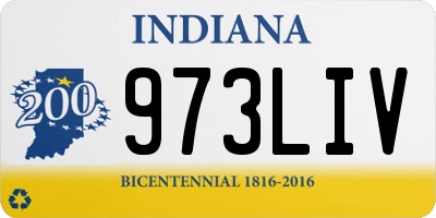 IN license plate 973LIV