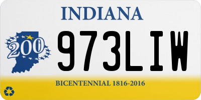 IN license plate 973LIW