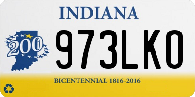 IN license plate 973LKO