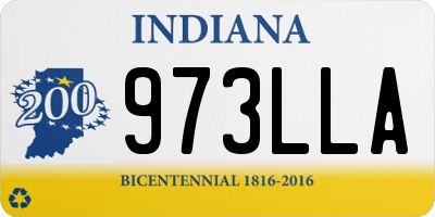 IN license plate 973LLA