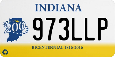 IN license plate 973LLP
