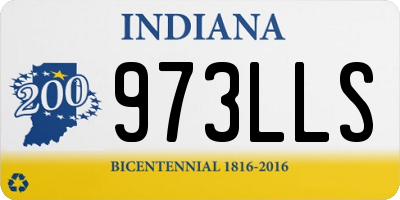 IN license plate 973LLS