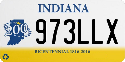IN license plate 973LLX