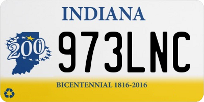 IN license plate 973LNC