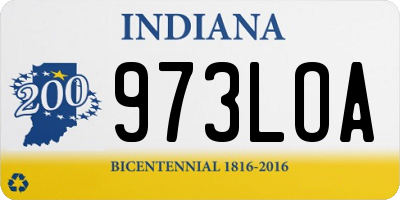 IN license plate 973LOA