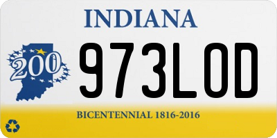 IN license plate 973LOD