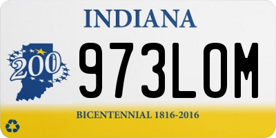 IN license plate 973LOM