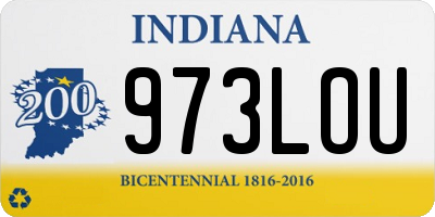 IN license plate 973LOU