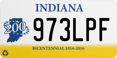 IN license plate 973LPF