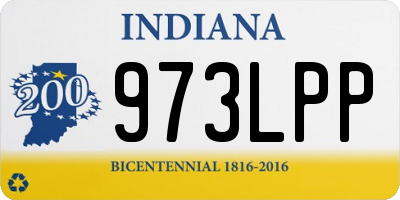 IN license plate 973LPP