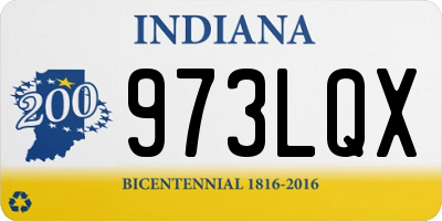 IN license plate 973LQX