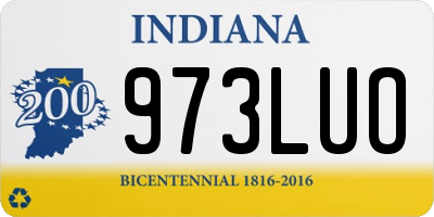 IN license plate 973LUO