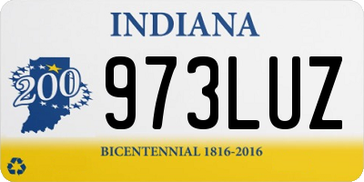 IN license plate 973LUZ