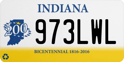 IN license plate 973LWL