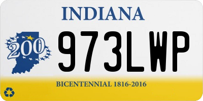 IN license plate 973LWP
