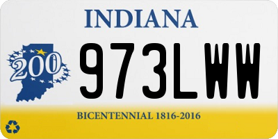 IN license plate 973LWW