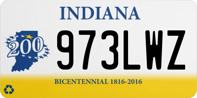 IN license plate 973LWZ