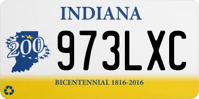 IN license plate 973LXC