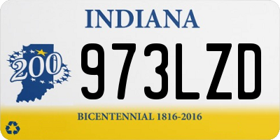IN license plate 973LZD