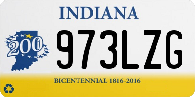 IN license plate 973LZG