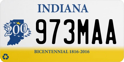 IN license plate 973MAA