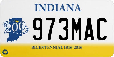 IN license plate 973MAC