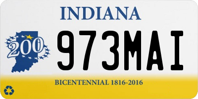 IN license plate 973MAI