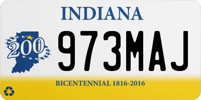 IN license plate 973MAJ