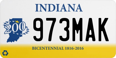 IN license plate 973MAK