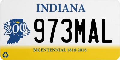 IN license plate 973MAL