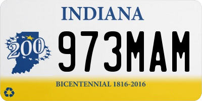 IN license plate 973MAM