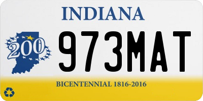 IN license plate 973MAT