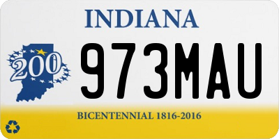 IN license plate 973MAU