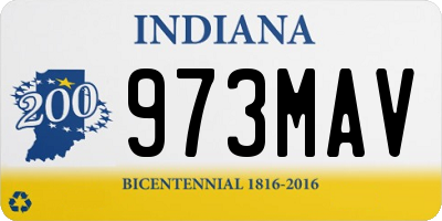 IN license plate 973MAV
