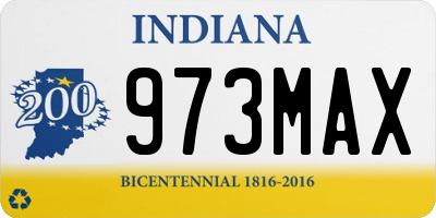 IN license plate 973MAX