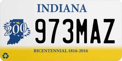 IN license plate 973MAZ