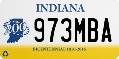 IN license plate 973MBA