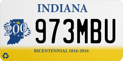 IN license plate 973MBU