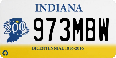 IN license plate 973MBW
