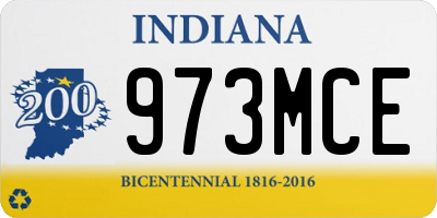 IN license plate 973MCE