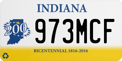IN license plate 973MCF