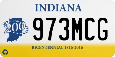 IN license plate 973MCG