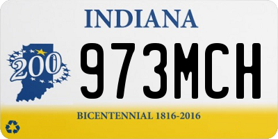 IN license plate 973MCH