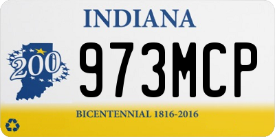 IN license plate 973MCP