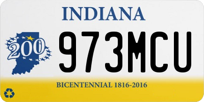 IN license plate 973MCU