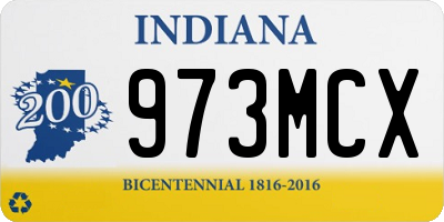 IN license plate 973MCX